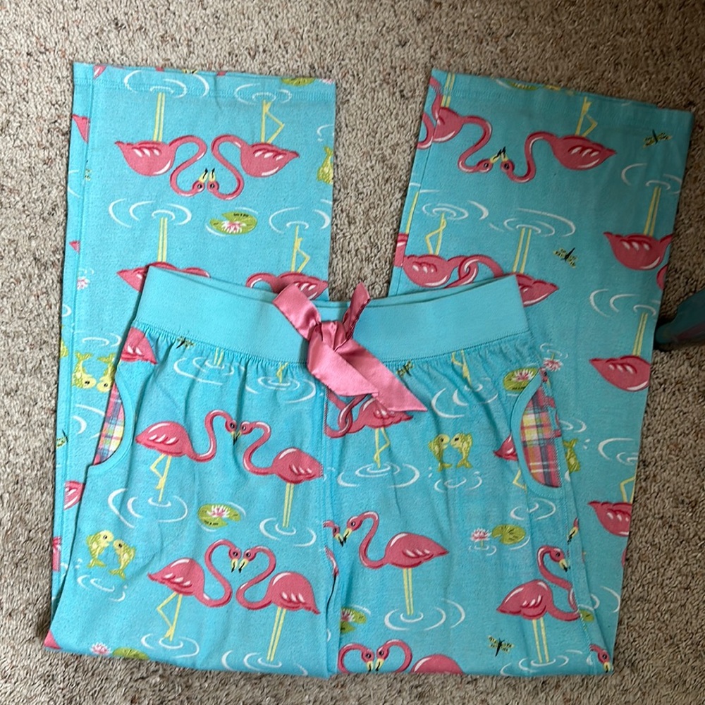 GIRLS Nick & Nora sleep pants flamingos size XL 14-16